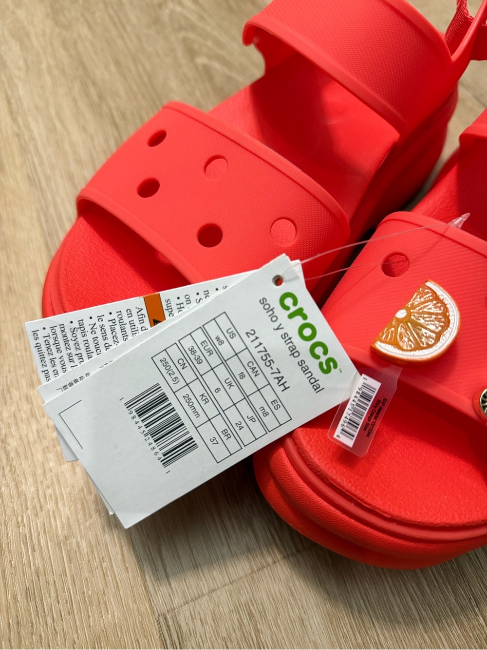 NWT Crocs Soho Y-Strap Women's Sandals Size 8 Starfish with 2 FREE JIBBITZ - Picture 4 of 5